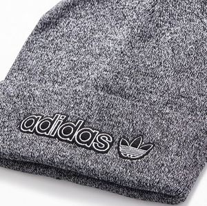 NWT Gray & Black Adidas Fold Up Outline Beanie